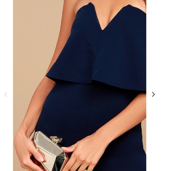 Power of Love Navy Blue Strapless Jumpsuit - Picture 4 of 8